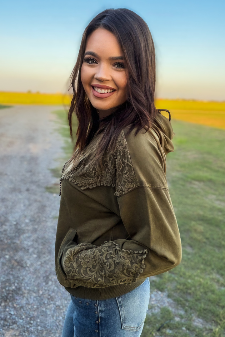 Tooled Frontier Hoodie - Hunter Green