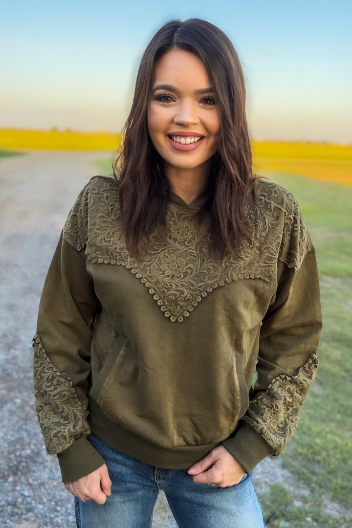 Tooled Frontier Hoodie - Hunter Green