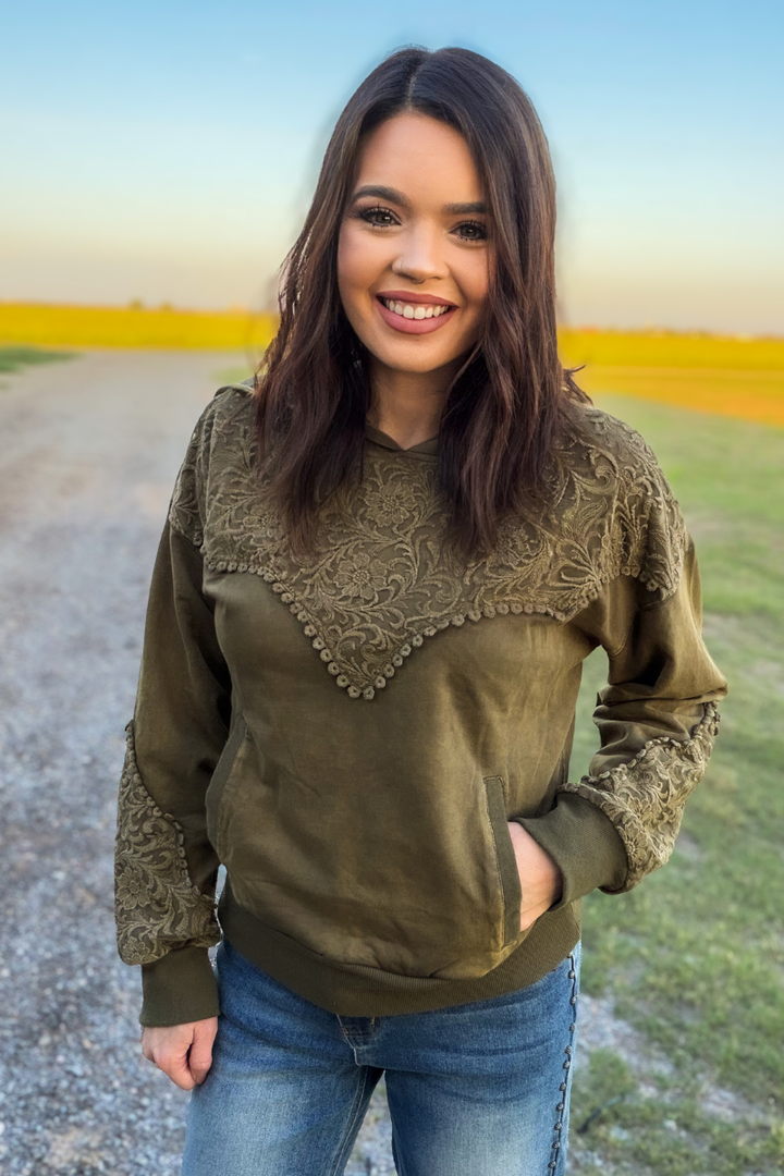 Tooled Frontier Hoodie - Hunter Green