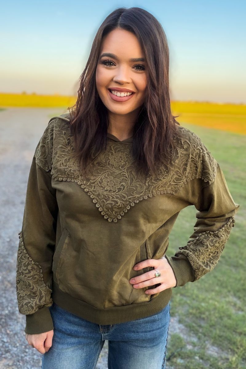 Tooled Frontier Hoodie - Hunter Green