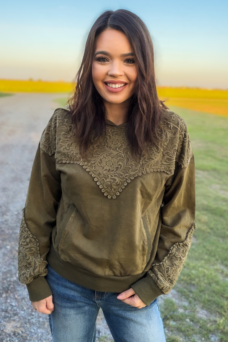 Tooled Frontier Hoodie - Hunter Green