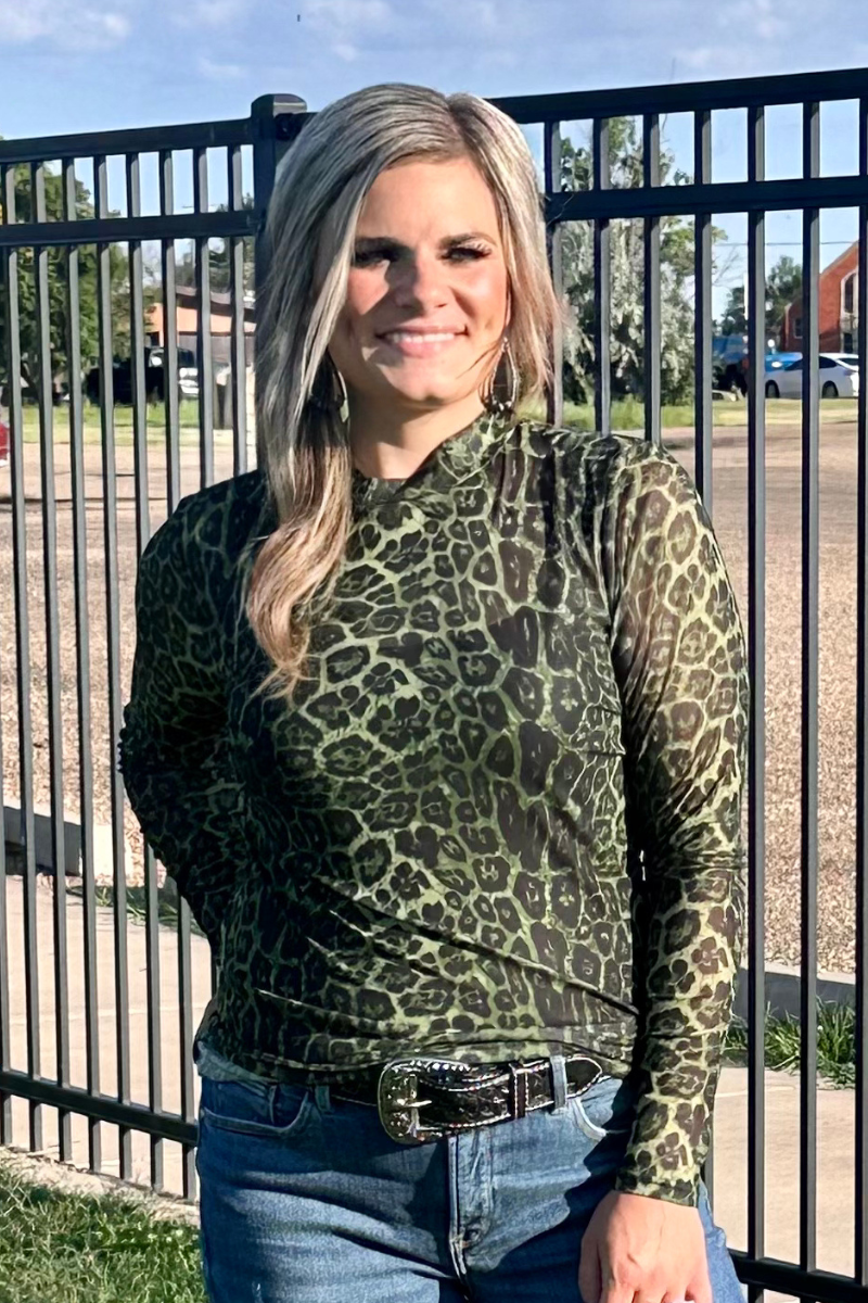 Sideline Spirit Green Mesh Top