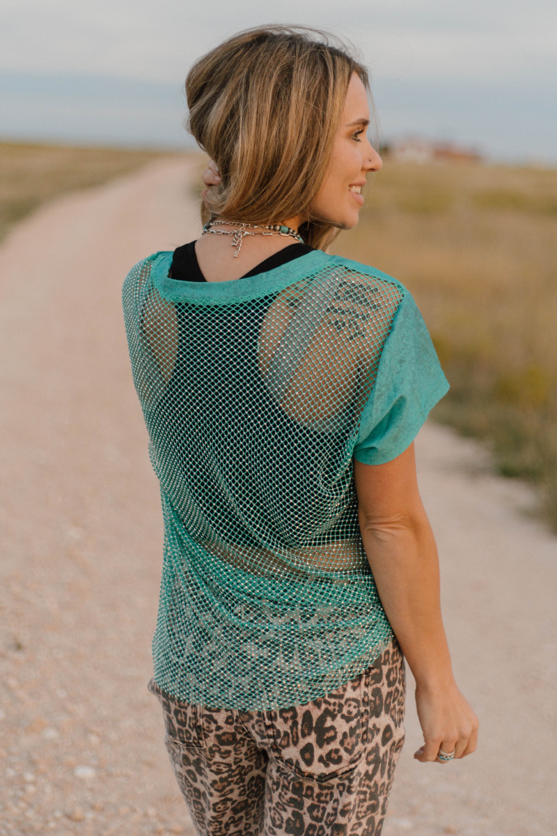 Hit The Backroads Rhinestones Top