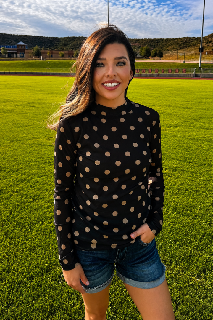 Kickoff season Black and Gold Mesh Top