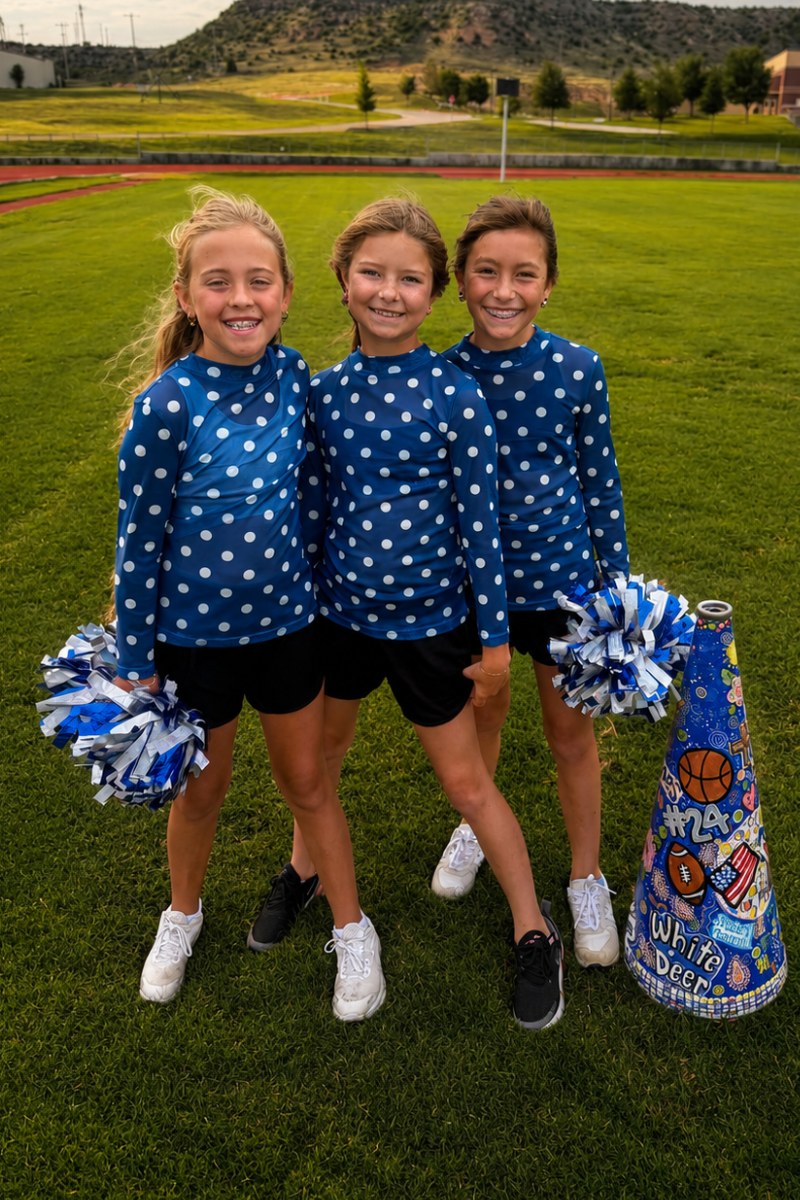 Mini Kickoff Season Blue Mesh Top