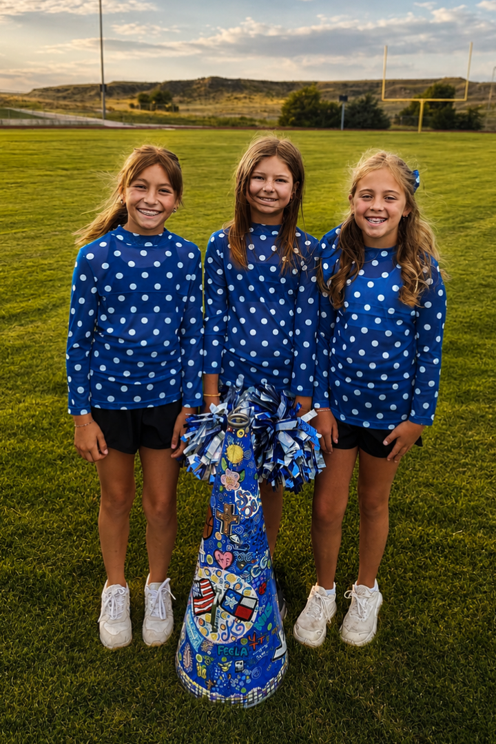 Mini Kickoff Season Blue Mesh Top