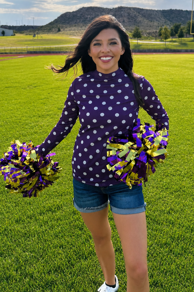 Kickoff Season Purple Mesh Top