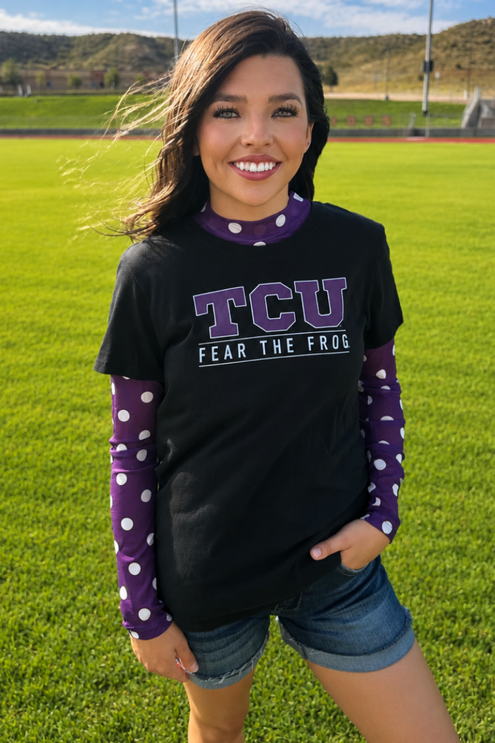 Kickoff Season Purple Mesh Top