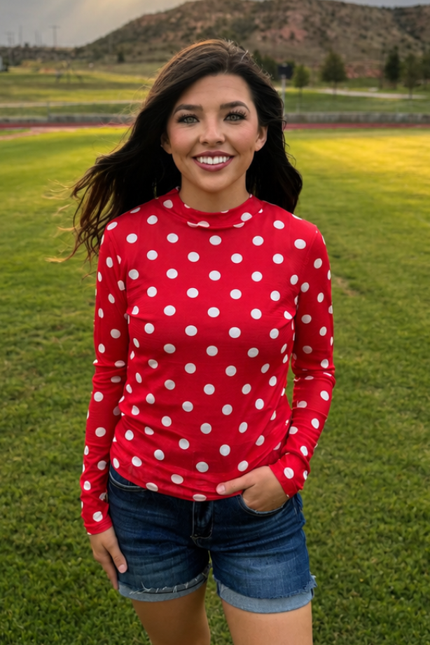 Kickoff Season Red Mesh Top
