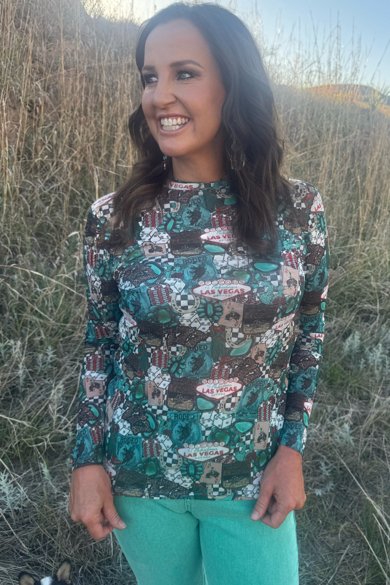 Viva Las Cowgirl Mesh Top
