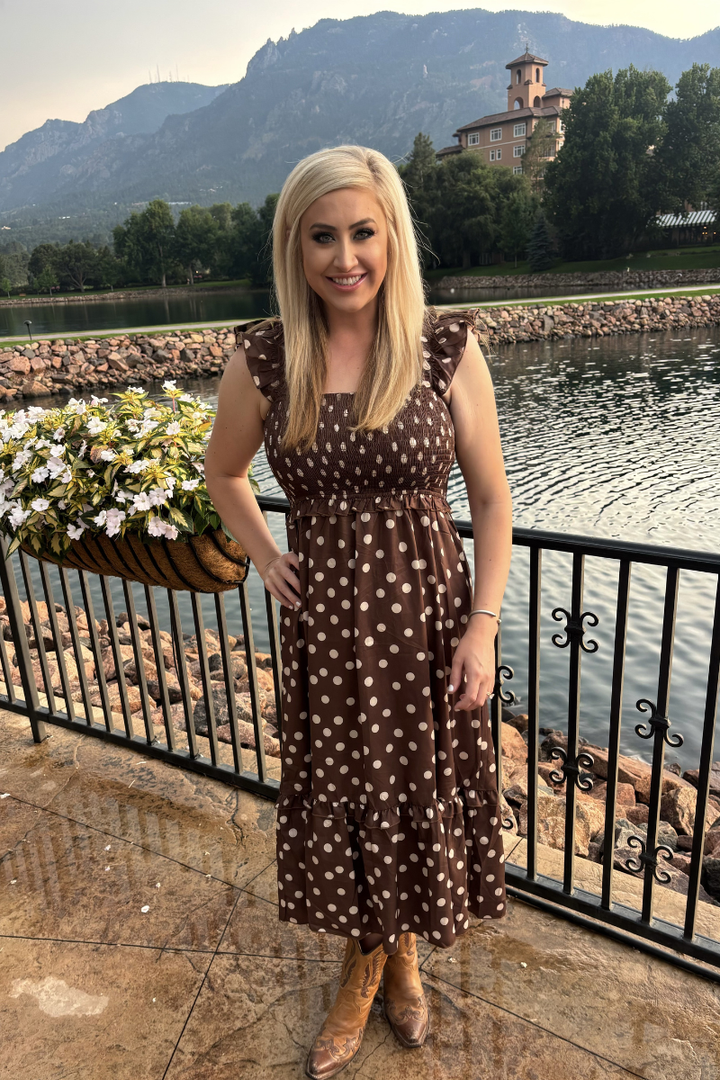 Mocha Dot Dress
