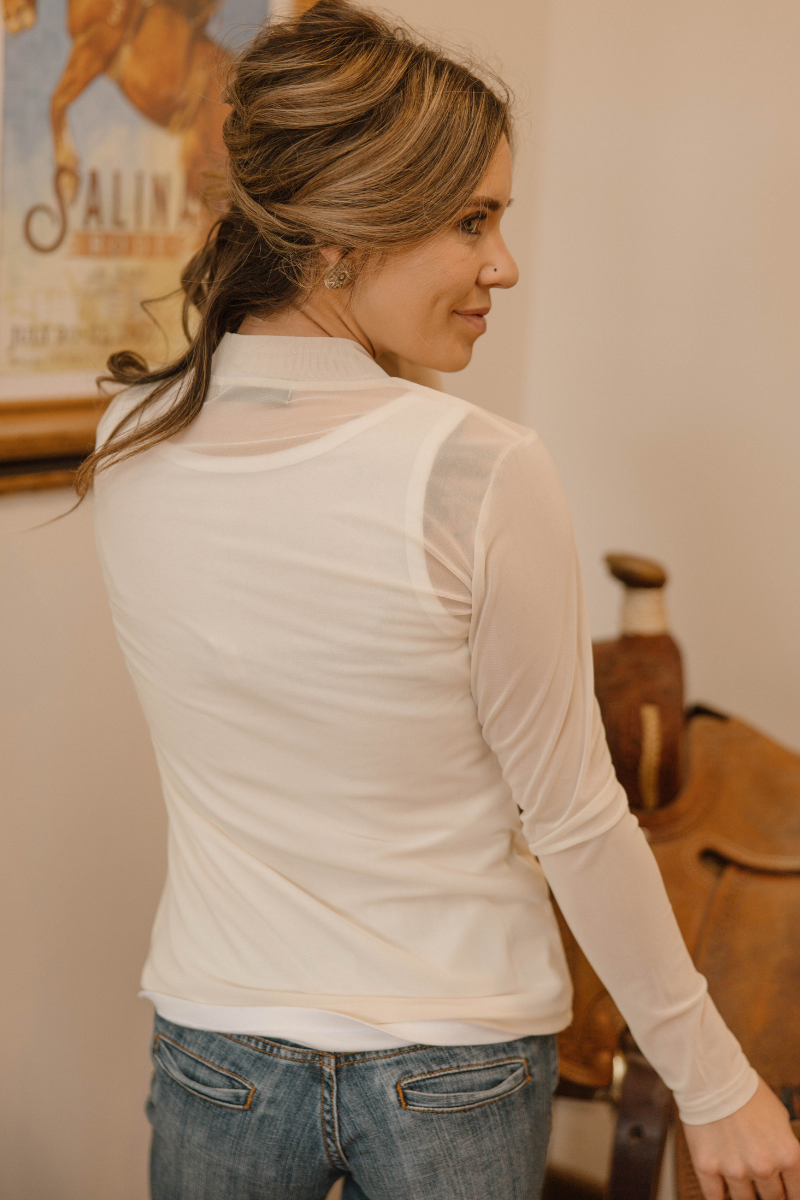 Meshed Out Ivory Top