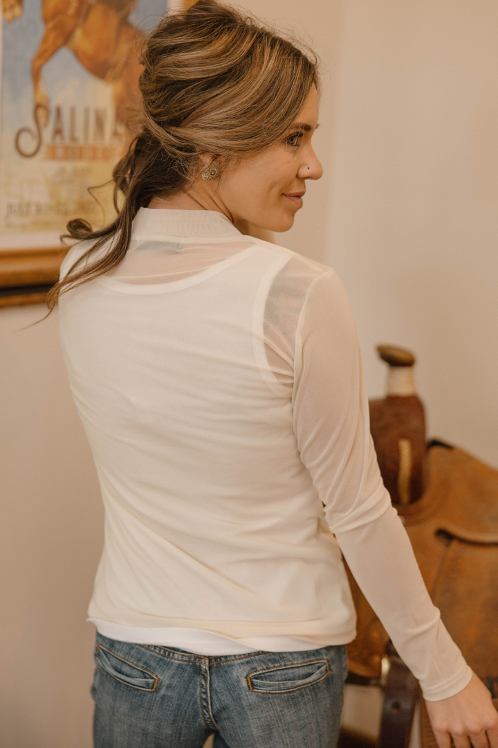 Meshed Out Ivory Top