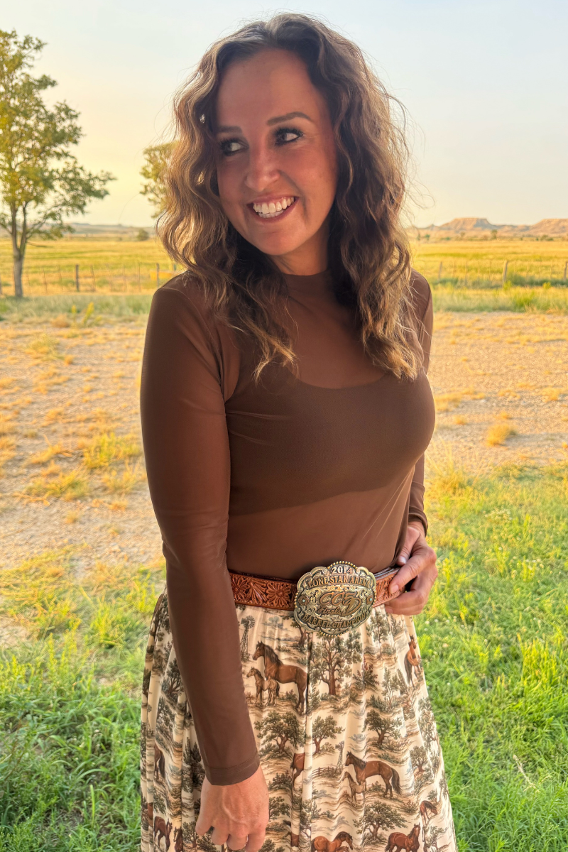 Meshed Out Brown Top
