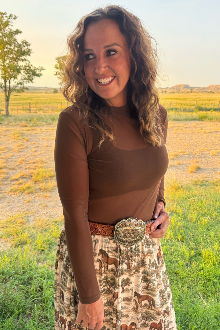 Meshed Out Brown Top