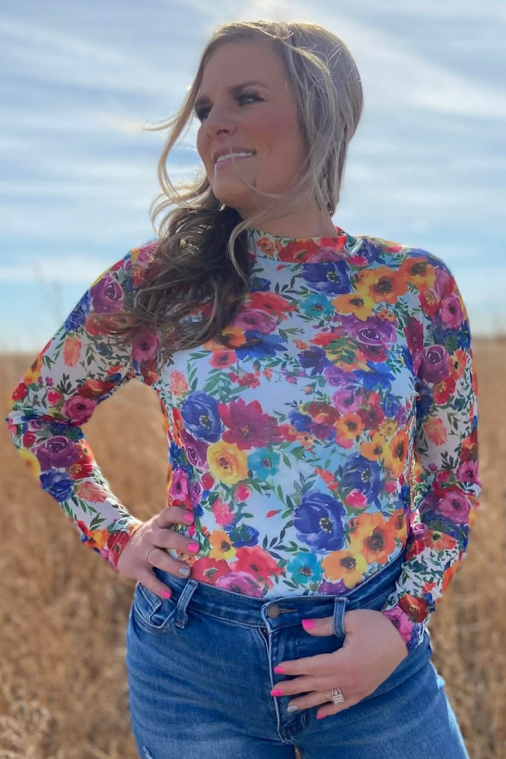 Country Kitchen Bloom Mesh Top
