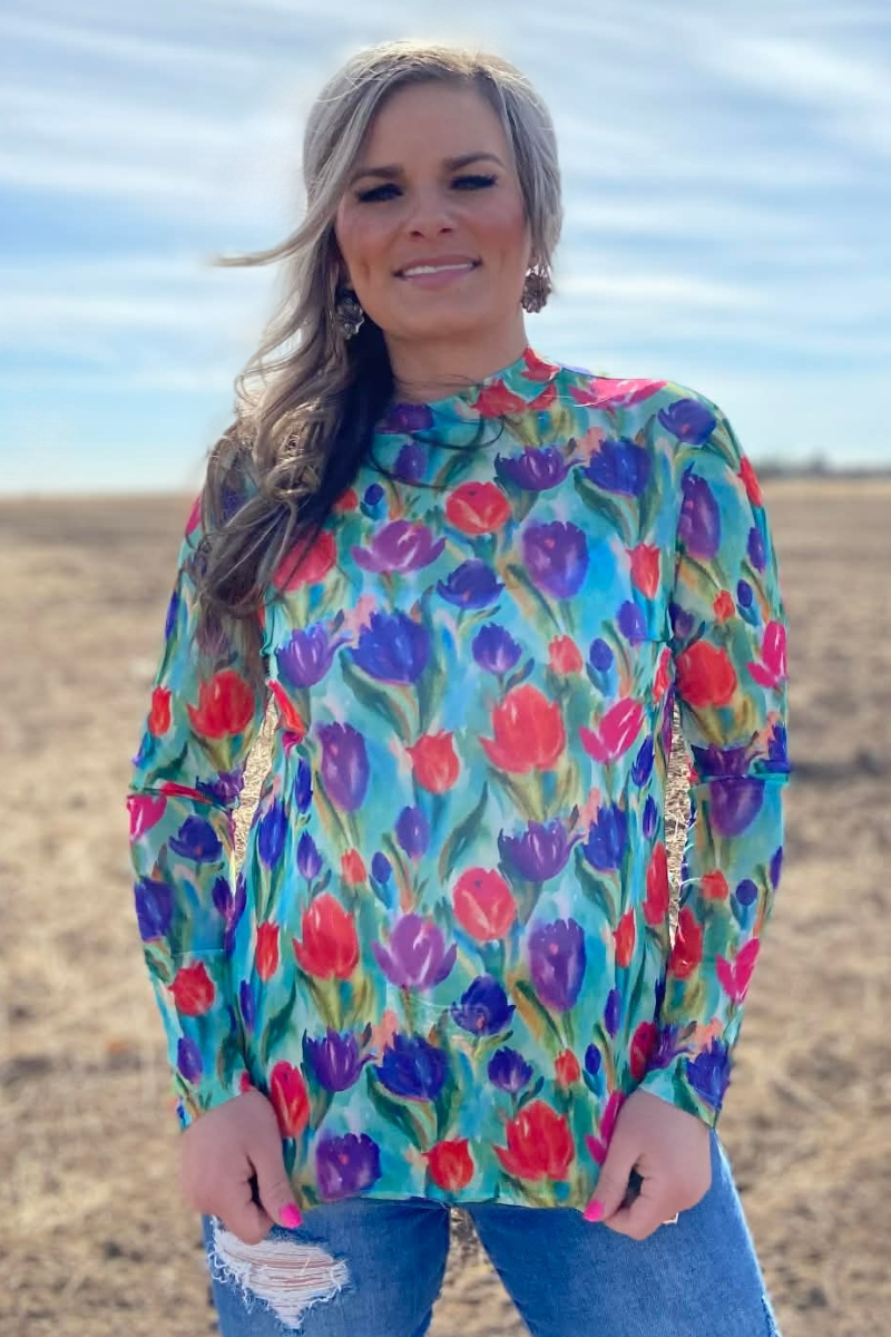 Tulip Trail Mesh Top