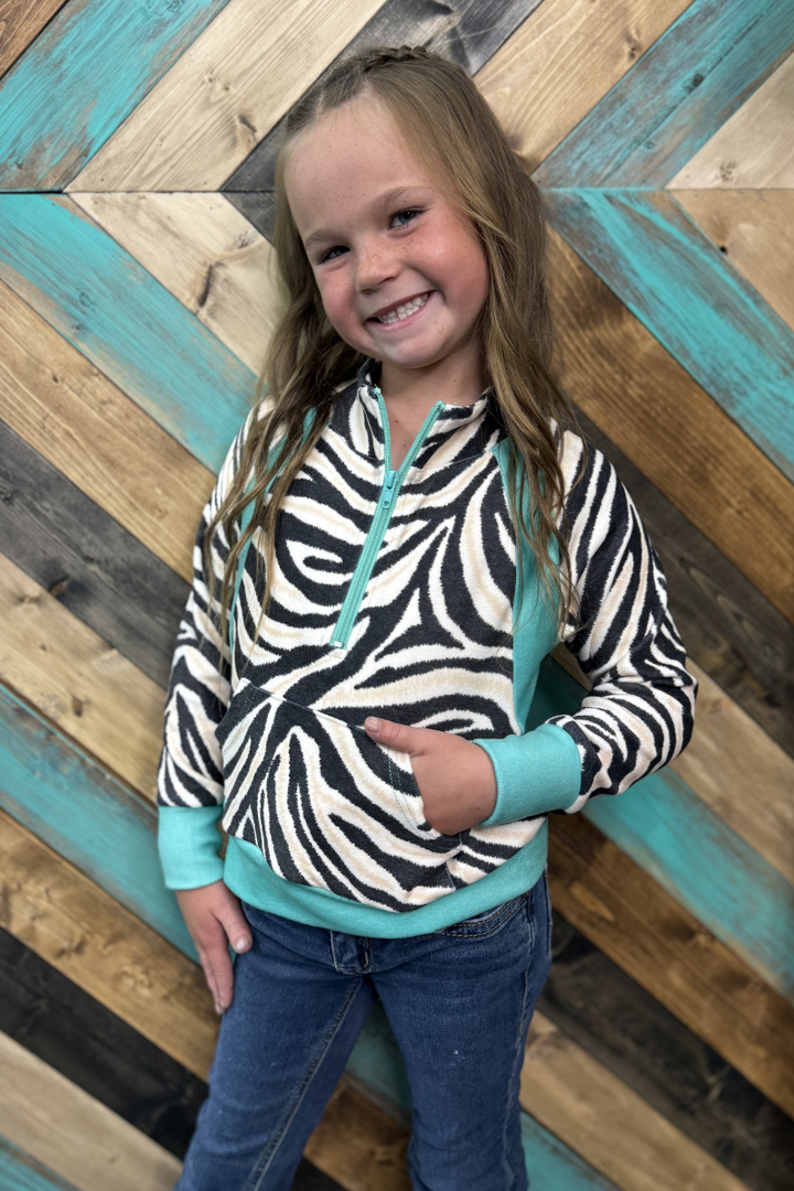 Mini Desert Stripe Turquoise Pullover