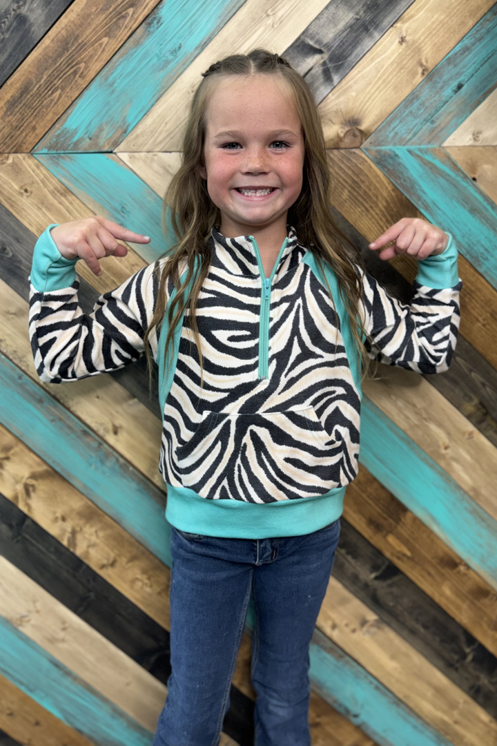 Mini Desert Stripe Turquoise Pullover