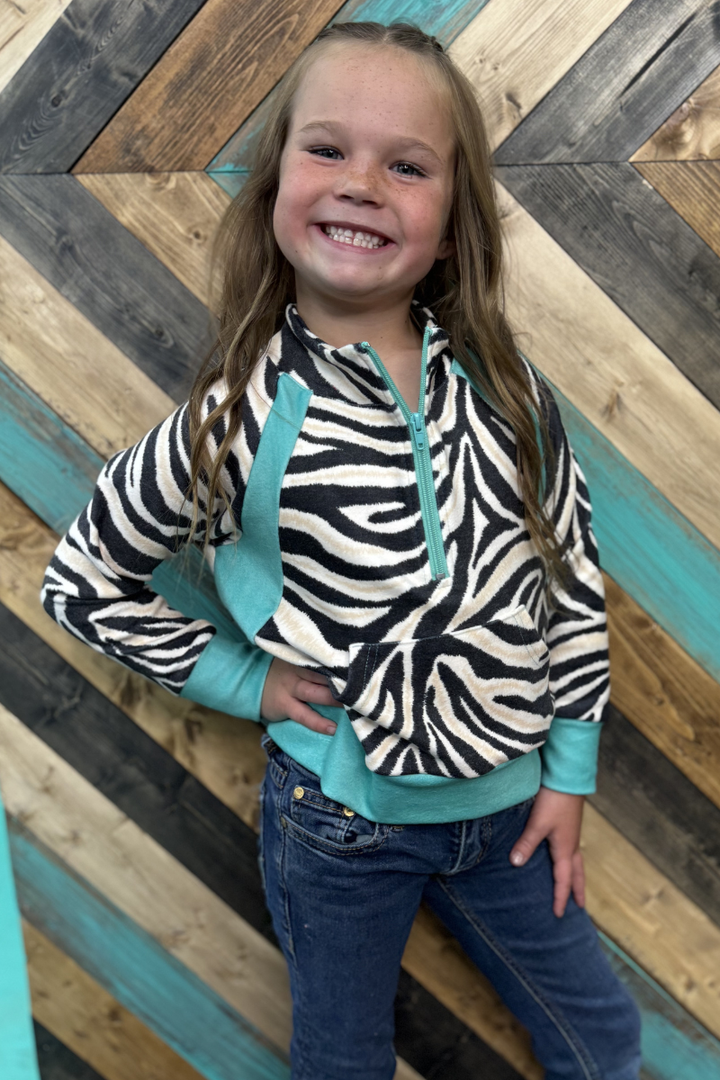 Mini Desert Stripe Turquoise Pullover
