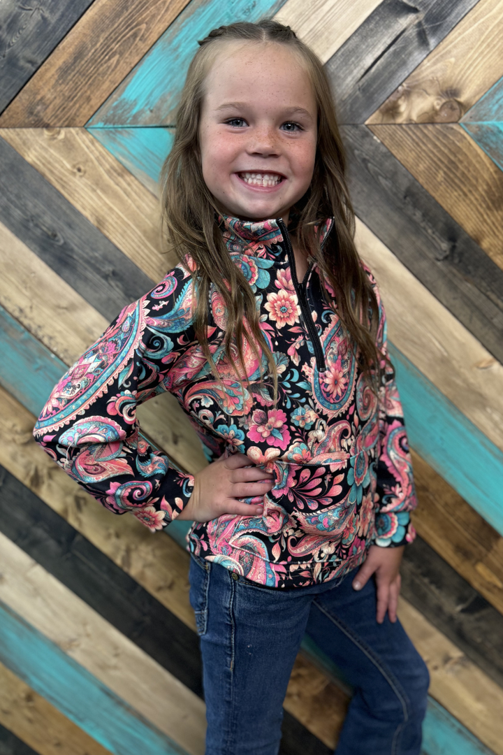 Midnight Bloom Kids Pullover