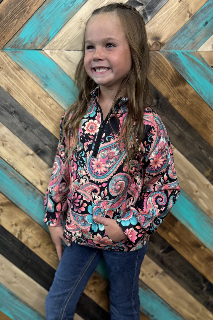Midnight Bloom Kids Pullover