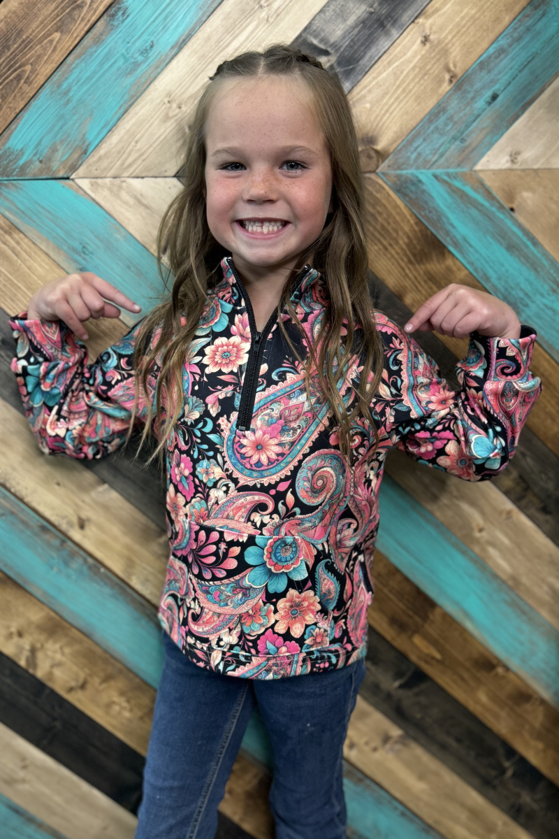 Midnight Bloom Kids Pullover
