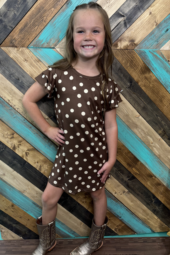 Mini Mocha Dot Dress