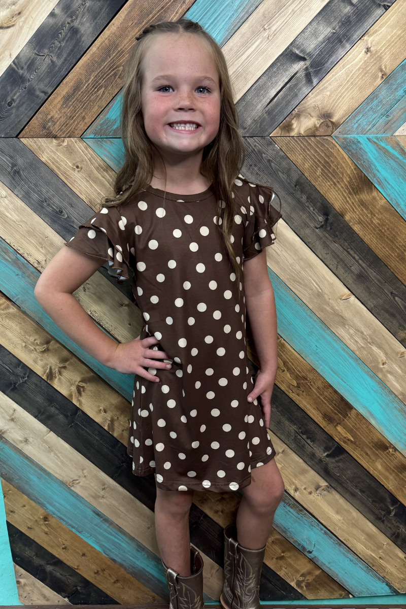 Mini Mocha Dot Dress