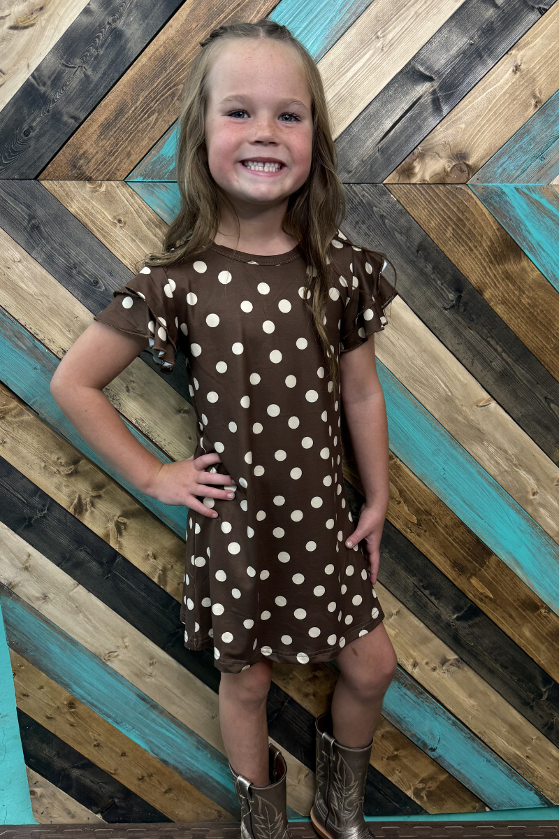 Mini Mocha Dot Dress