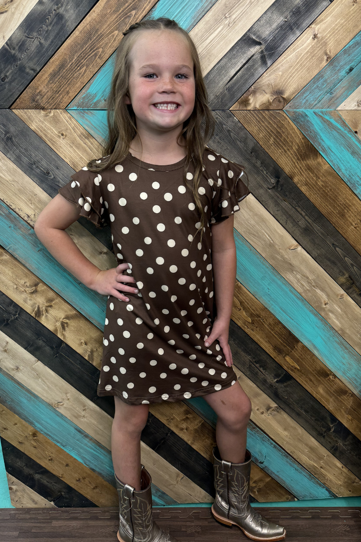 Mini Mocha Dot Dress