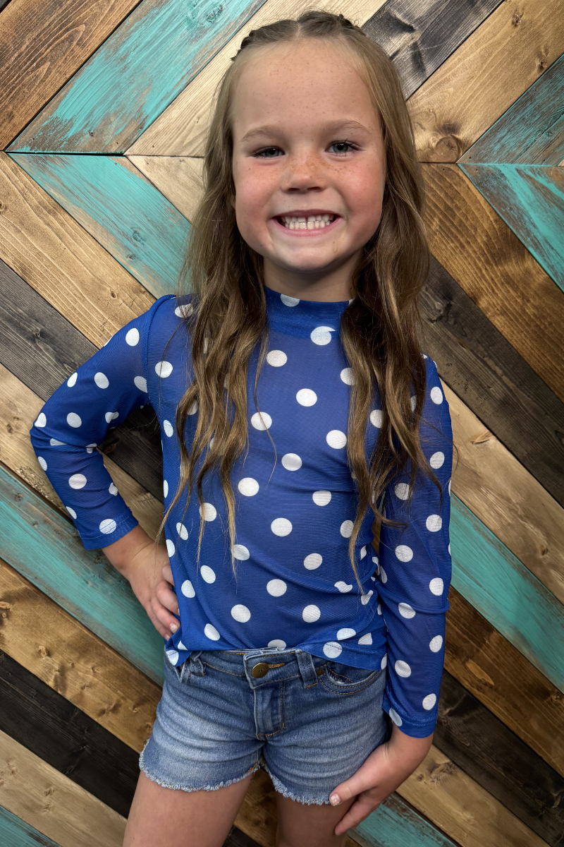 Mini Kickoff Season Blue Mesh Top