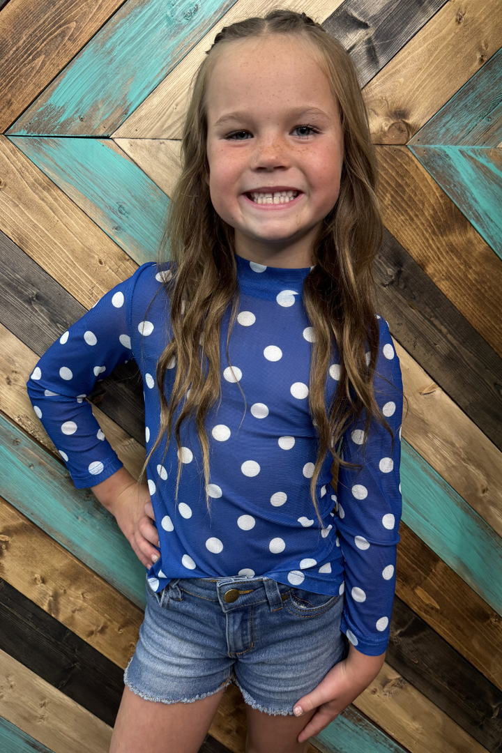 Mini Kickoff Season Blue Mesh Top