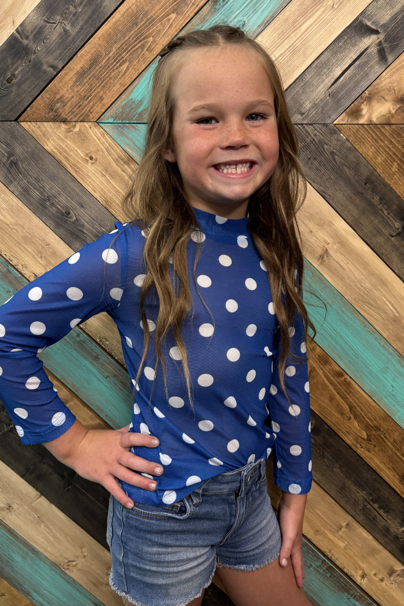Mini Kickoff Season Blue Mesh Top
