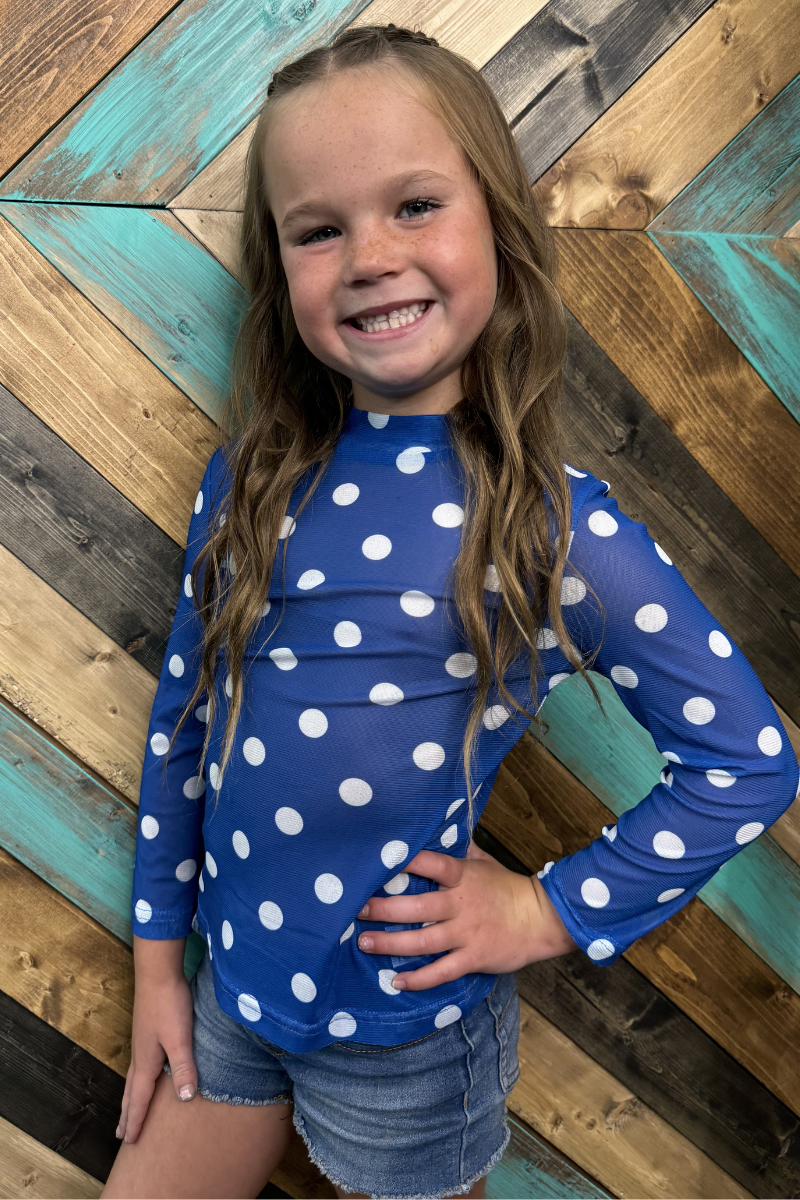 Mini Kickoff Season Blue Mesh Top