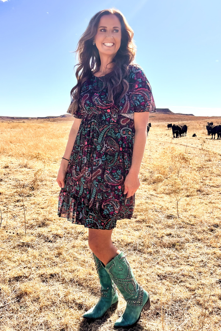 Painted Night Paisley Dress