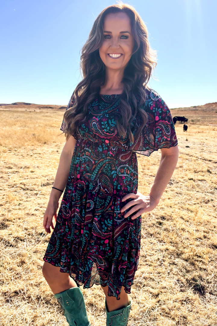 Painted Night Paisley Dress