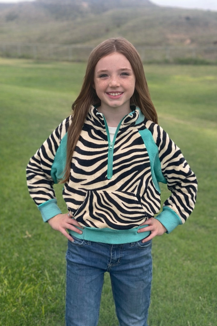 Mini Desert Stripe Turquoise Pullover