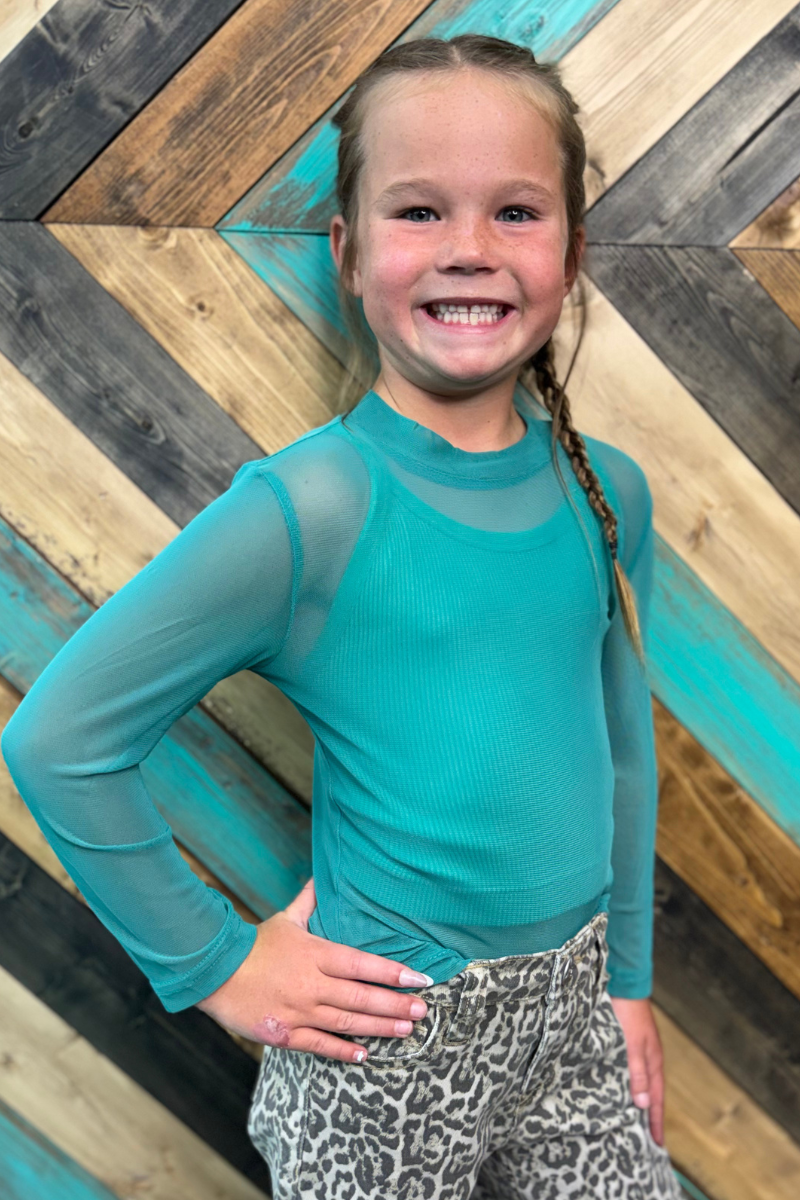 Mini Meshed Out Turquoise Top