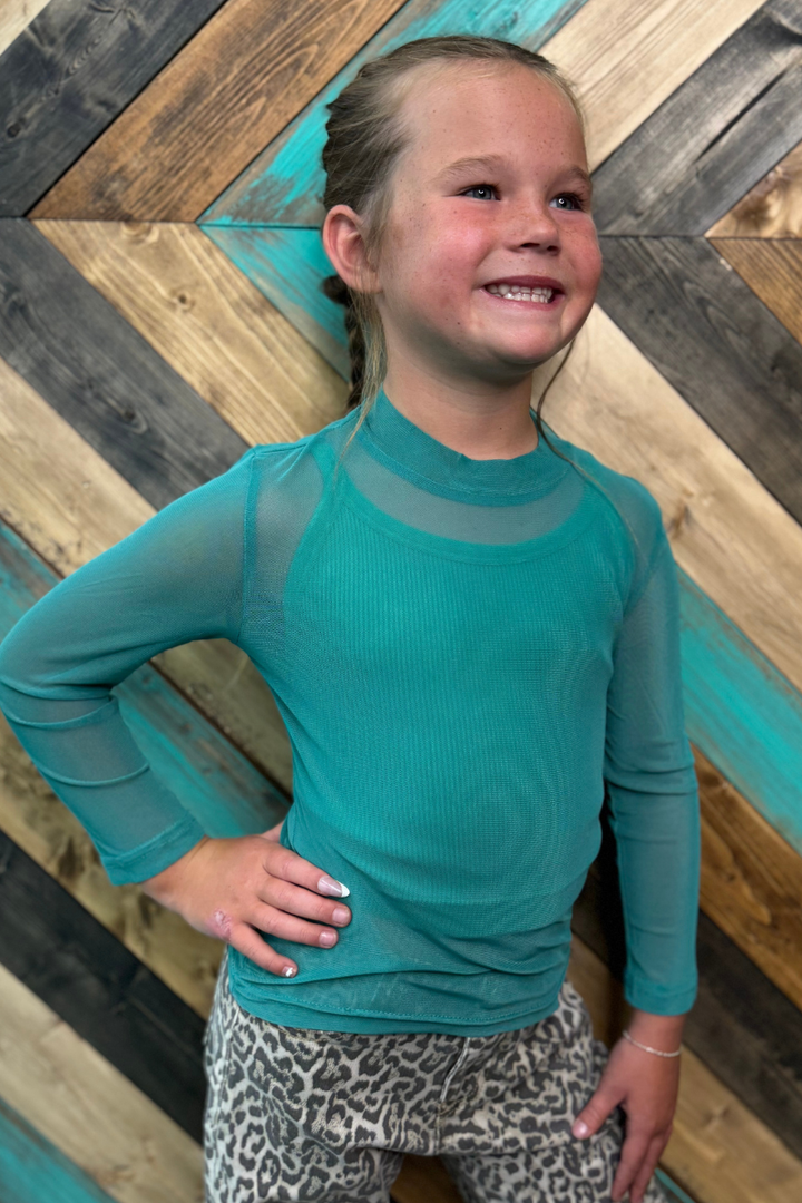 Mini Meshed Out Turquoise Top