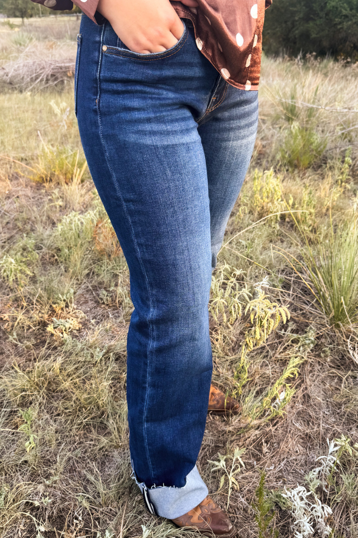 SK Cuffed Straight Leg Jeans