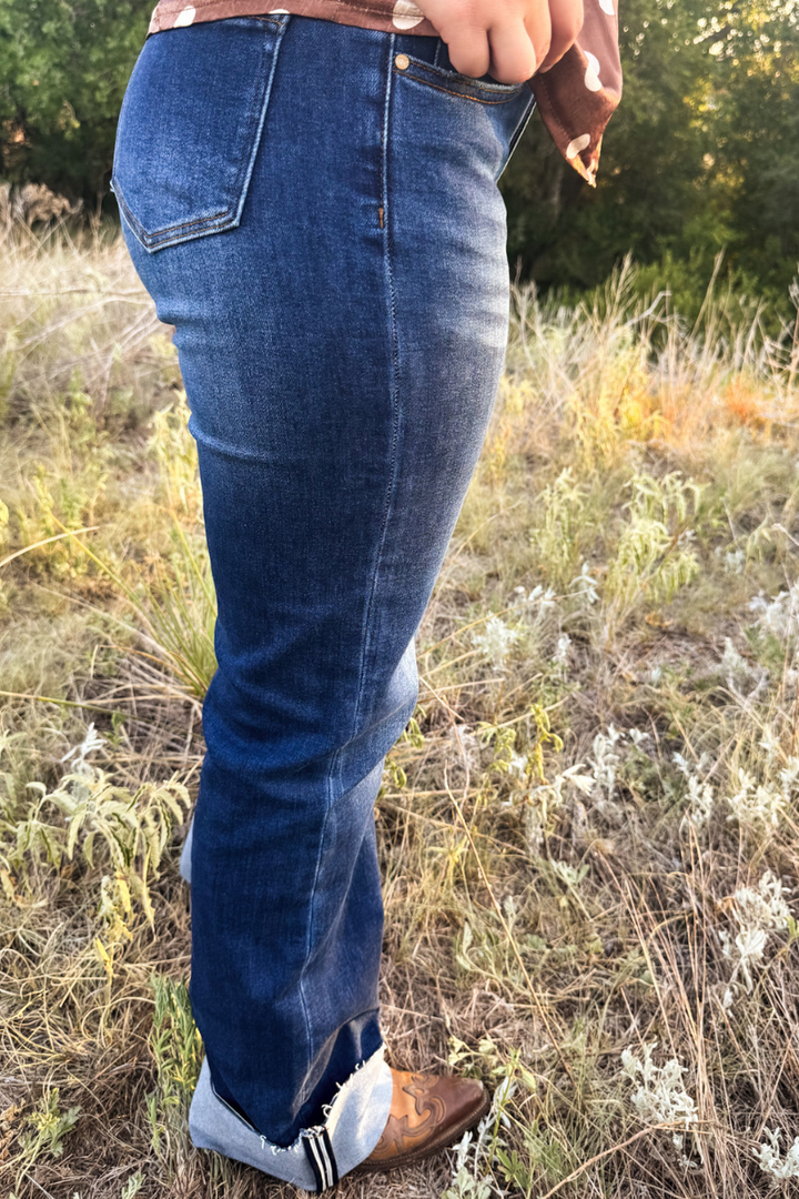 SK Cuffed Straight Leg Jeans