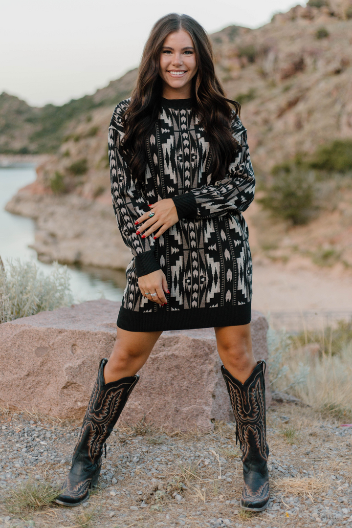 Montana Aztec Sweater dress