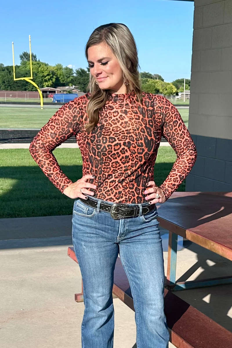 Sideline Spirit Orange Mesh Top