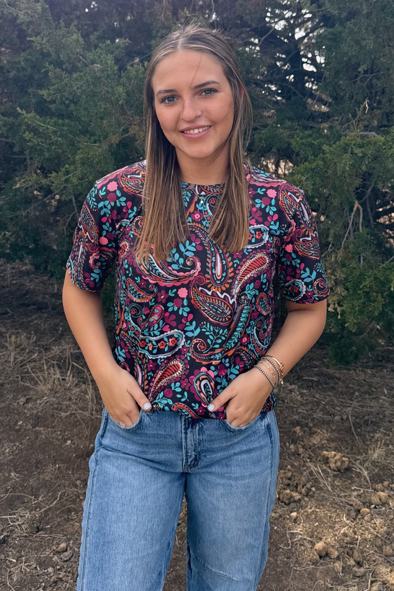Painted Night Paisley Top