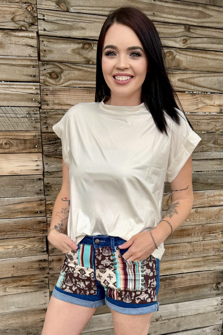 Patched Up Shorts - Western