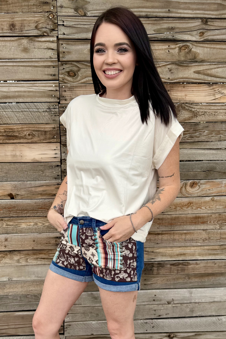 Patched Up Shorts - Western