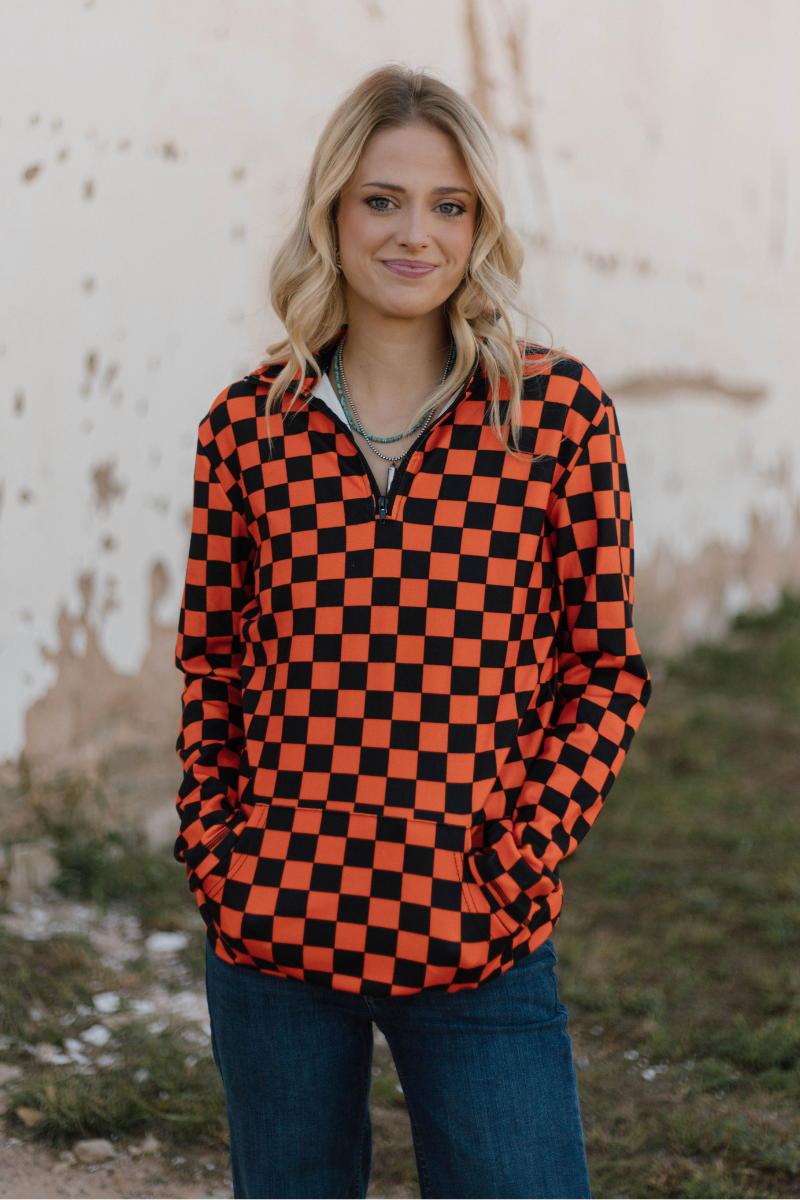 Pep Rally Pullover - Orange & Black