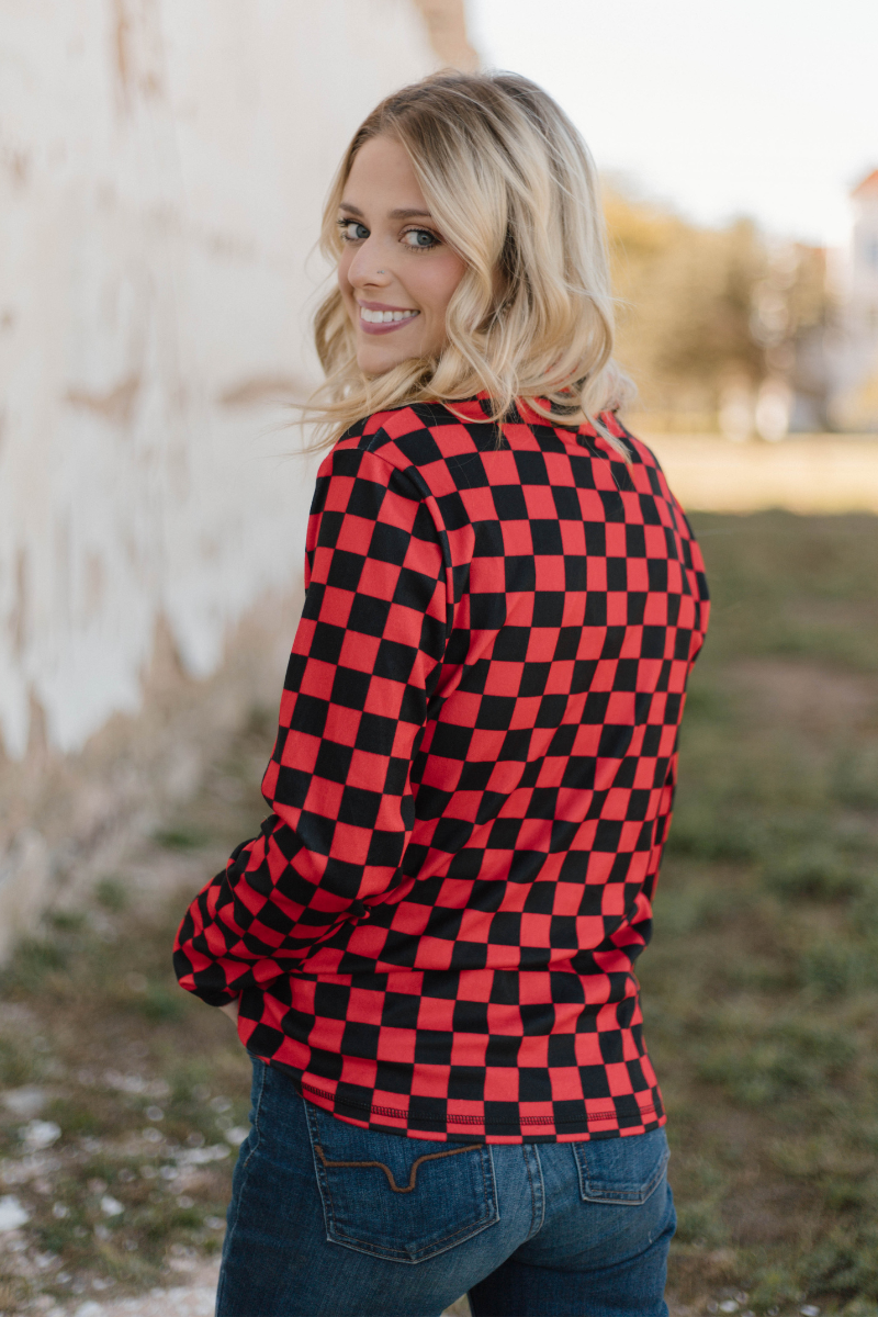 Pep Rally Pullover - Red & Black