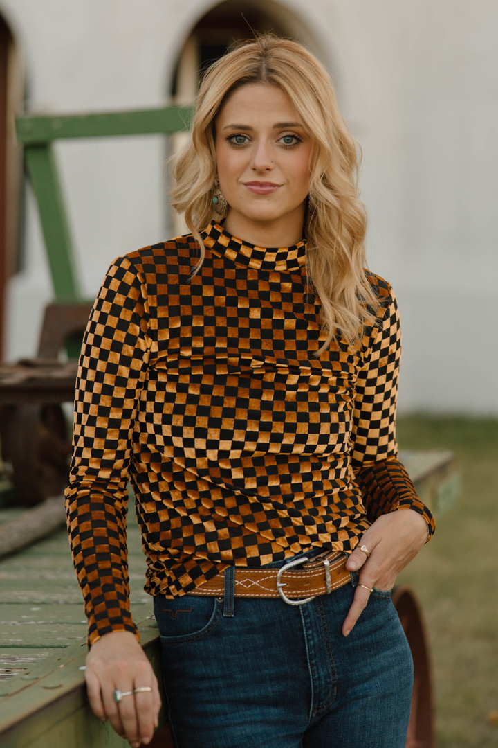 Pep Rally Velvet Mesh Gold/Black